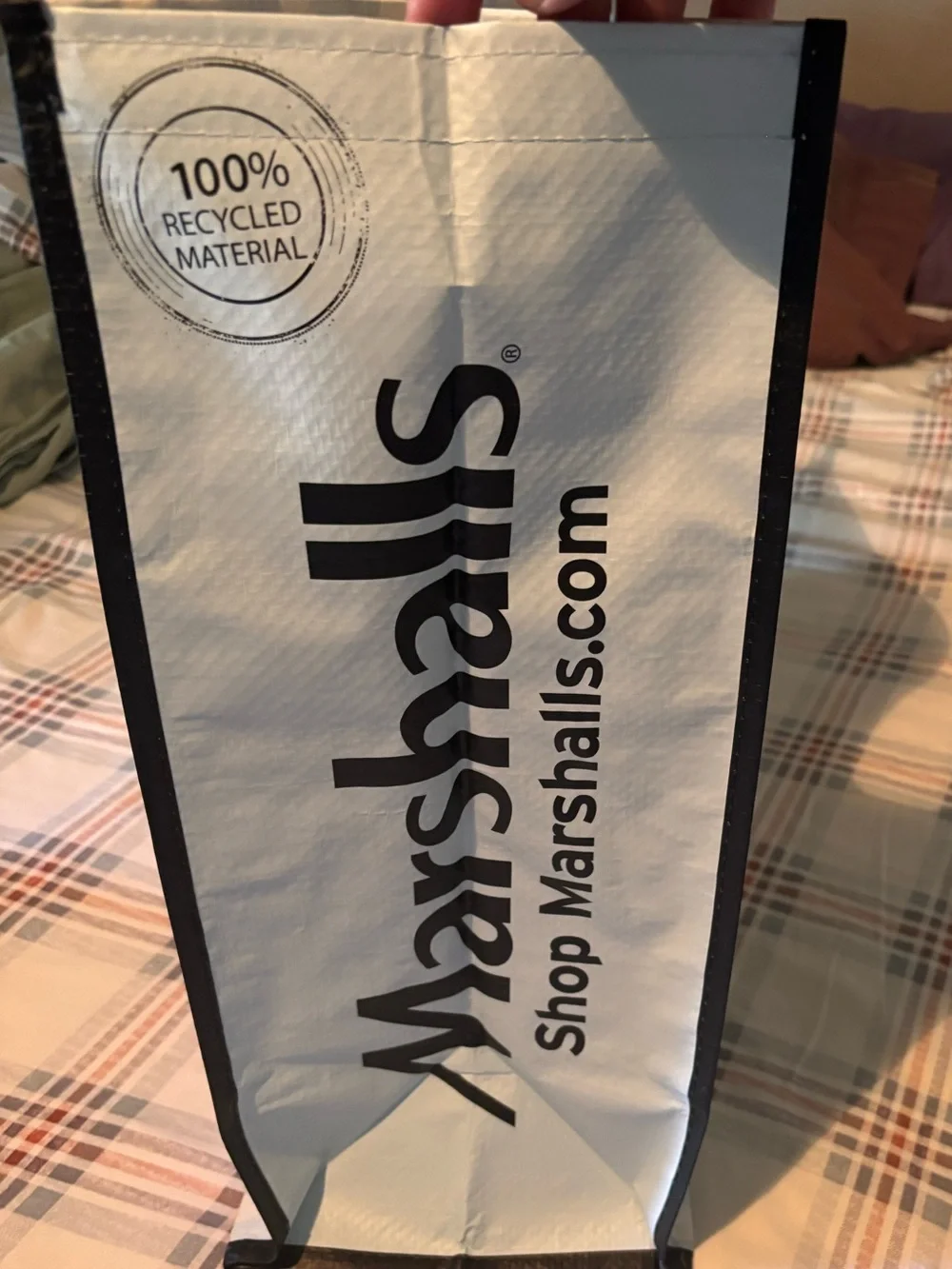 Marshalls Store Dog Panel reusable Tote Bag - Black, White & Brown Portrait